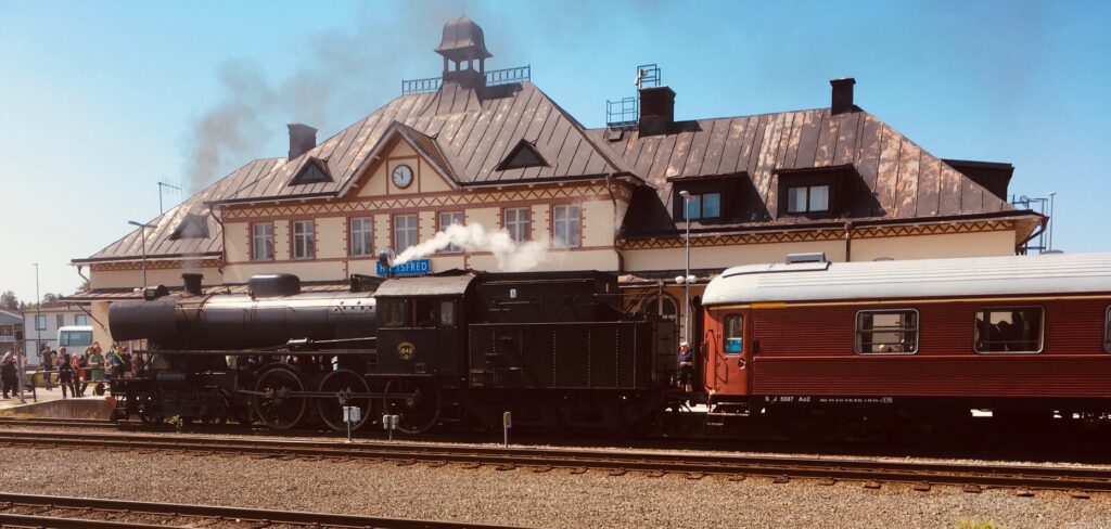 Steam train at Hultsfred station